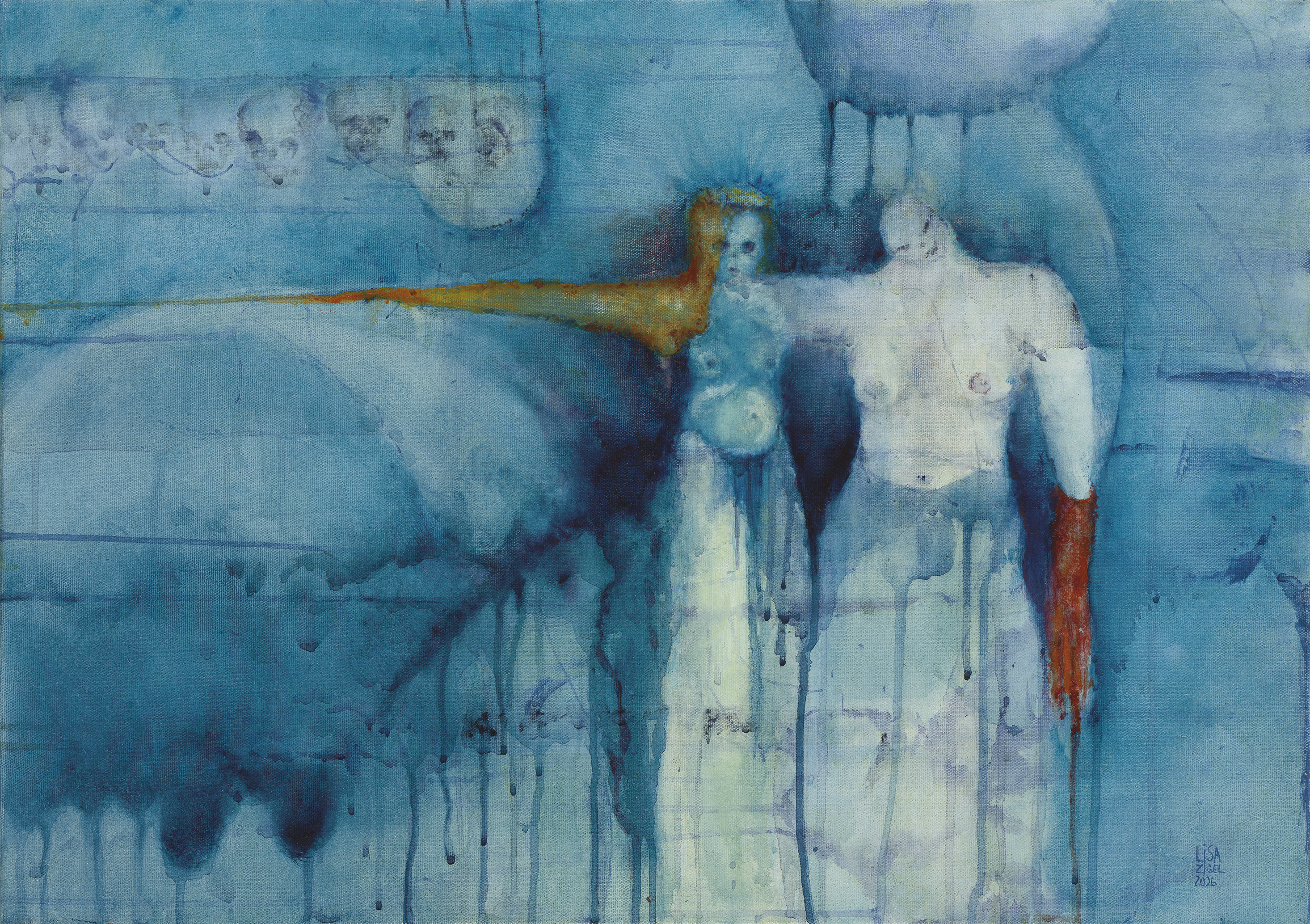 Bilhah and Zilpah — mixed technique on canvas