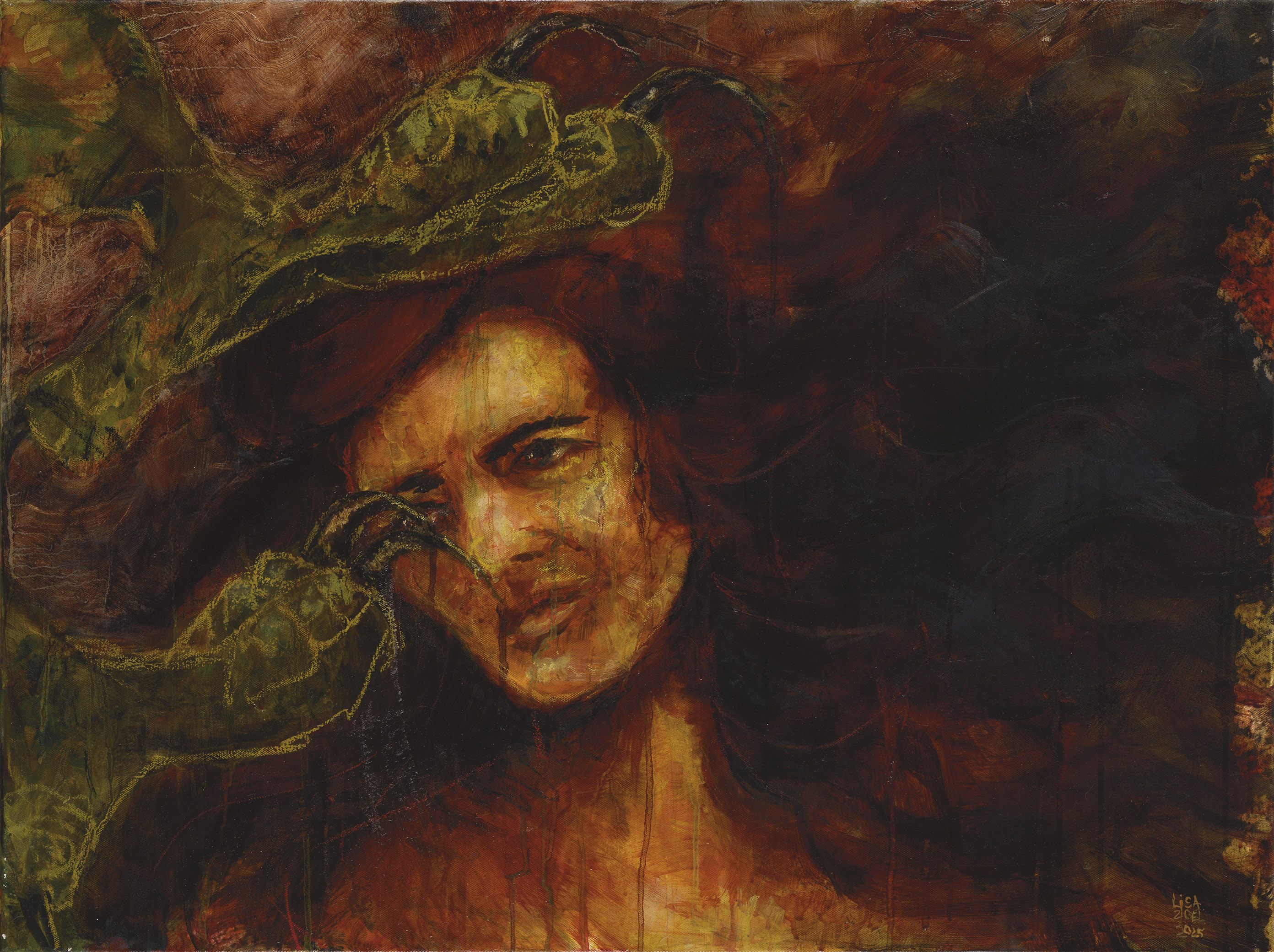 Ritzpah Bat Aya — mixed technique on canvas